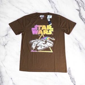 Star Wars T-Shirt Men's Size XL Millennium Falcon Rainbow Short Sleeve